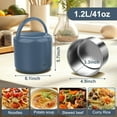 thumbnail image 2 of Electric Lunch Box Food Heater, 1.2L/41oz Heated Lunch Boxes for Adults, 12V/24V/110V Portable Food Warmer for Car/Truck/Office With Fork Spoon and Insulated Carry Bag（Blue）, 2 of 5