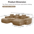 thumbnail image 2 of Newest Modern U-Shape Velvet Sectional Sofa with 2 Ottomans & Throw Pillows for Living Room & Lounge, Brown, 2 of 10