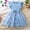 Blue, variant on Kids Girls Floral Embroidered Tulle A-Line Dress with Bow Breathable Summer Party Dress Blue 3T,Size 6 T