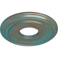 thumbnail image 3 of Ekena Millwork 12 3/8"OD x 4"ID x 1 1/8"P Classic Ceiling Medallion (Fits Canopies up to 7 1/4"), Hand-Painted Copper Green Patina, 3 of 6