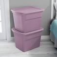 thumbnail image 3 of Sterilite 68 Liter Tote, Plastic Storage Bin with Snap-on Lid, Stackable, Purple, 3 of 10