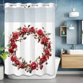 thumbnail image 6 of Rose Wreaths No Hooks Shower Curtain with Snap-in Liner Natural Plant Shower Curtains for Bathroom, Waterproof, Easy Install, Washable 72"x84", 6 of 9