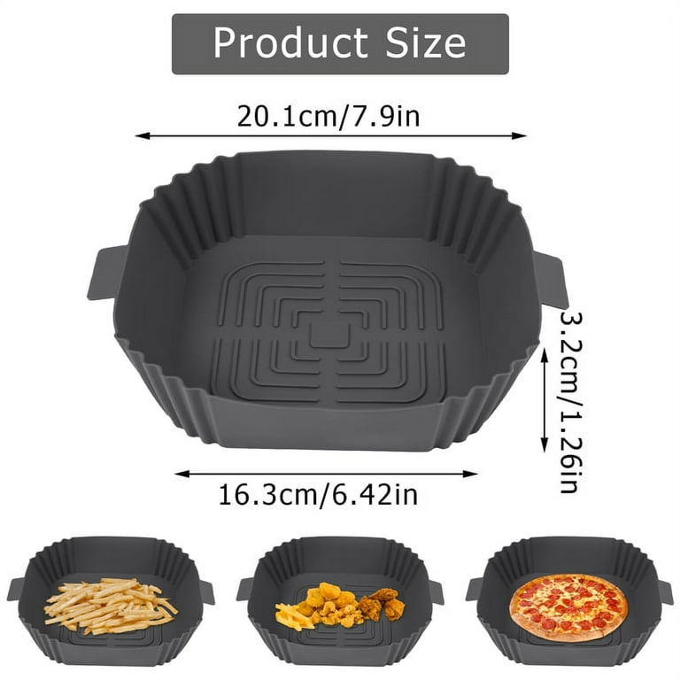 3pcs Silicone Air Fryer Liner, 7.9 Air Fryer Liners Reusable Silicone Pot,  Food Grade Air Fryer Silicone Baking Tray Greaseproof Airfryer Basket Rack