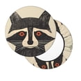 thumbnail image 2 of Lsque Retro Raccoon Graphic Print Pattern Round Bar chair cushion covers Velvet Fabric Premium Comfort Protects from Scratches and Stains for 14-17 Inch Chair-12 inch, 2 of 7