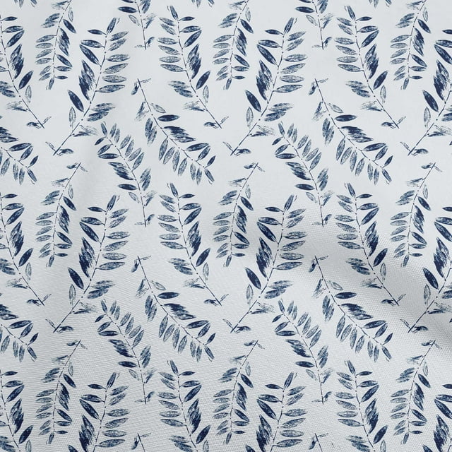 oneOone Cotton Poplin Light Dusty Blue Fabric Leaves Sewing Craft Projects Fabric Prints By Yard 42 Inch Wide