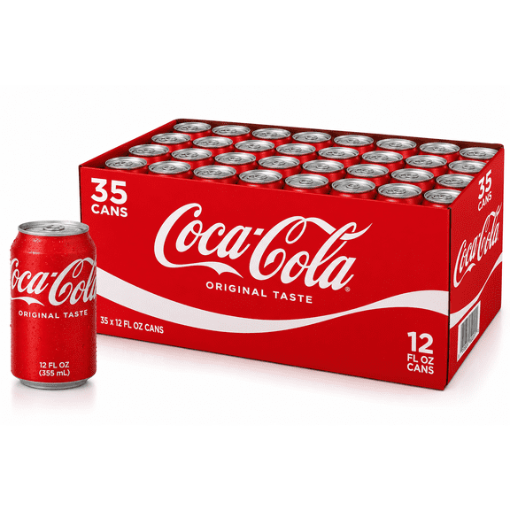 Coca-Cola Original Taste Soda Soft Drink, 12 fl oz Cans, Pack of 35
