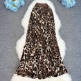 thumbnail image 4 of Women's Plus Leopard Print Maxi Skirts Y2k High Waisted Flare Long Skirts Trendy, 4 of 4