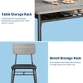 thumbnail image 4 of Dining Table Set for 4 with Storage Rack, 5-Piece Kitchen Table and Upholstered Chairs of 4, Wood Tabletop & Heavy-Duty Metel Frame, Dining Room Set for Small Space, Apartment, Gray, 4 of 7