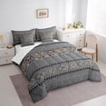 thumbnail image 4 of Feelyou Boho Aztec Triangle Twin Bedding Sets 7-Piece for Men, Grey Hippie Mandala Bedding Comforter Set, Vintage Countryside Reversible Sheet Sets, Luxury Bedroom Decor, 4 of 9