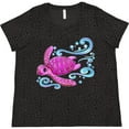 thumbnail image 3 of Inktastic Cute Pink Sea Turtle Women's Plus Size T-Shirt, 3 of 5