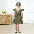 thumbnail image 5 of ZEHJUHAN Toddler Girls' Round Neck Ruffle Sleeveless Backless Dress with Bow Detail, Casual Smocked Summer Dress Purple，4-5Y, 5 of 7