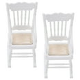 thumbnail image 2 of MasteelfCA 2pcs Dollhouse Accessory Wooden Mini Chair Miniature Decor Rocking Chair Model, 2 of 7