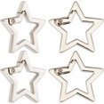 thumbnail image 1 of 8Pcs Alloy Spring Gate Rings Star Platinum 31x32.5x4mm, 1 of 9