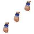 thumbnail image 2 of Kearding Ramillete de muñeca de rosa de satén hecho a mano de larga duración de tela para bodas y bailes de graduación muñequera elástica Type1 NO1, 2 of 6