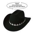 thumbnail image 2 of Slccxzc Vintage Western Cowboy Hat with Crown Decoration, Wide Brim Country Concert Headwear, 2 of 7