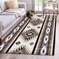thumbnail image 2 of Brown Boho Living Room Rug 4x6 Washable Area Rug for Bedroom, Non-Slip Dining Room Rugs Southwestern Ethnic Aztec Retro Geometric Indoor Carpet for Kitchen Entryway Office Nursery Laundry, 2 of 9