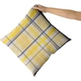 thumbnail image 2 of Yellow Navy Blue Pillow Covers 18x18 Set of 2 Light Yellow Grey Buffalo Plaid Decorative Throw Pillows Spring Summer Decorations Pillowcase Cotton Square Cushion Cover Decor for Home Couch Bed Soft, 2 of 6