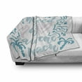 thumbnail image 3 of Saying Soft Flannel Fleece Throw Blanket, All You Need is Love and the Beach Message with Wavy Lines Pattern, Cozy Plush for Indoor and Outdoor Use, 50" x 60", Baby Pink Pale Blue, by Ambesonne, 3 of 6