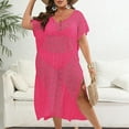 thumbnail image 2 of Ruimatai Plus Size Swimsuit Cover Up for Women Crochet Lace Beach Dress V Neck Side Slit Bathing Suit Coverup for Swimwear, 2 of 6