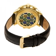 Heritor Aura Custom Vitreous Enamel Semi-Skeleton Dial Gold-tone Steel Case Mens Watch HR3502