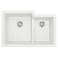 thumbnail image 4 of Karran QU-811 32" Undermount Large/Small Bowl Quartz Kitchen Sink in White, 4 of 4