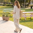 thumbnail image 7 of Evdexr Women's Polka Dot Pants Wide Leg Drawstring Pant Summer 2026 Lightweight Vacation Pant Elastic Waist Palazzo Loose Fit Casual Trousers with Pocket 2XL, 7 of 7
