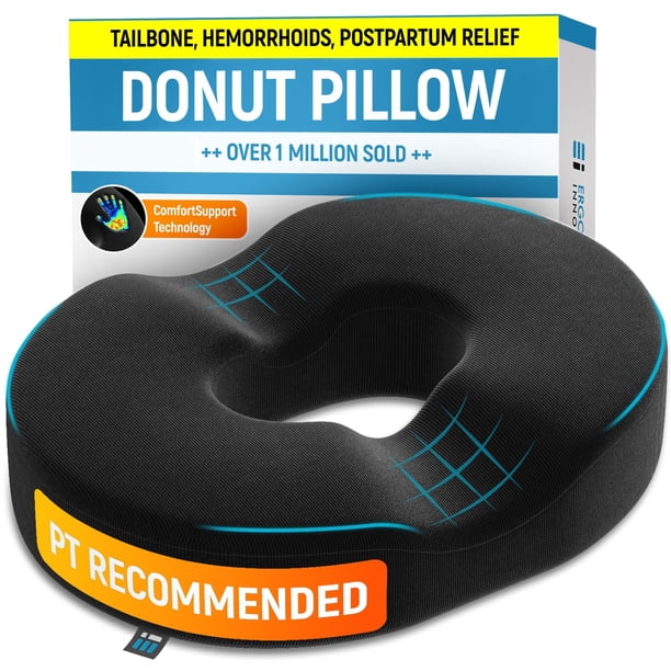 Almohada ergonómica en forma de dona para aliviar el dolor de coxis y hemorroides, cojín en forma de dona para embarazo y después de la cirugía, cojín de asiento para silla de escritorio, cojín para s