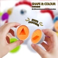 thumbnail image 4 of Huevos de Pascua a juego para niños pequeños con caja de pollo de empujar y tirar, 12 piezas Montessori clasificador de juguete educativo de aprendizaje, múltiples formas y colores, juguete sensorial, 4 of 5