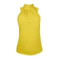 thumbnail image 5 of QASIEATN Womens Fashion Summer Tops Casual Top High Neck Sleeveless Tshirt Beach Vacation Loose Fit Shirt, 5 of 7