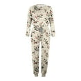 thumbnail image 4 of Hueook Cute Womens Fall Pajamas Women's Pajamas Women's Classic Print Long Sleeve Sport Pullover and Pants Set Multicolor L, 4 of 5