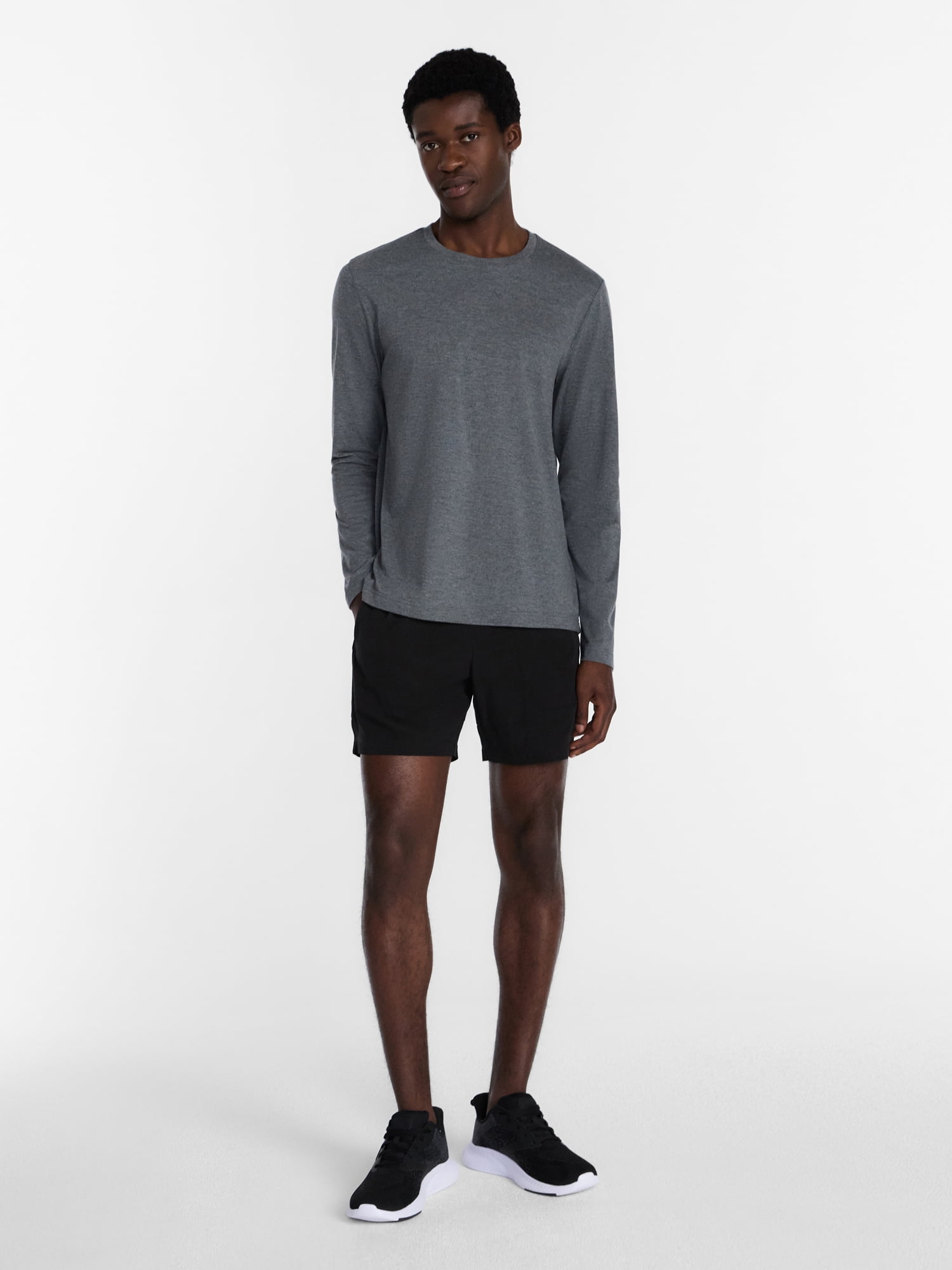 Athletic Works Men's and Big & Tall Men's Tri-Blend Tee with Long Sleeves, Sizes XS-4XLT