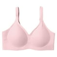 thumbnail image 4 of khonts,Women's Comfortable Push up V-Neck Bras Supports Seamless Full Coverage Wireless Bra Soft Breathable Smoothing Bralettes Pink XXL, 4 of 4