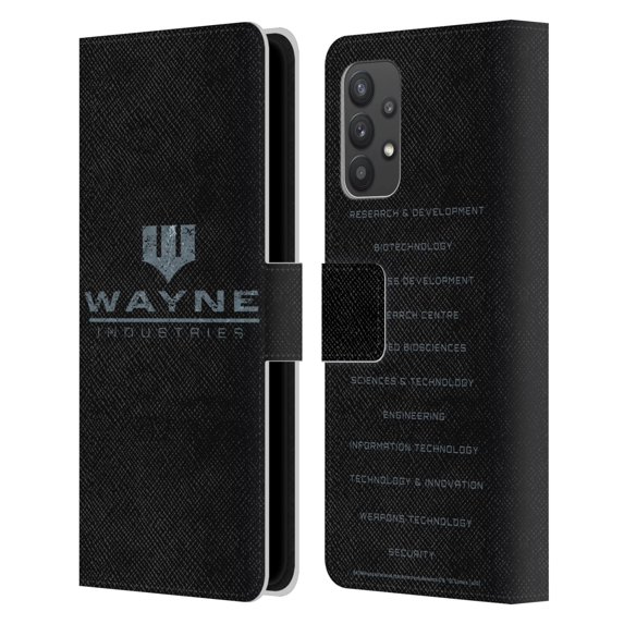 Head Case Designs Officially Licensed Batman DC Comics Duality Wayne Industries Logo Leather Book Wallet Case Cover Compatible with Samsung Galaxy A32 5G / M32 5G (2021)