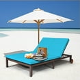 thumbnail image 3 of Gymax Adjustable Rattan 2-Person Recliner Lounge Chair - Set of 2, Turquoise, 3 of 10