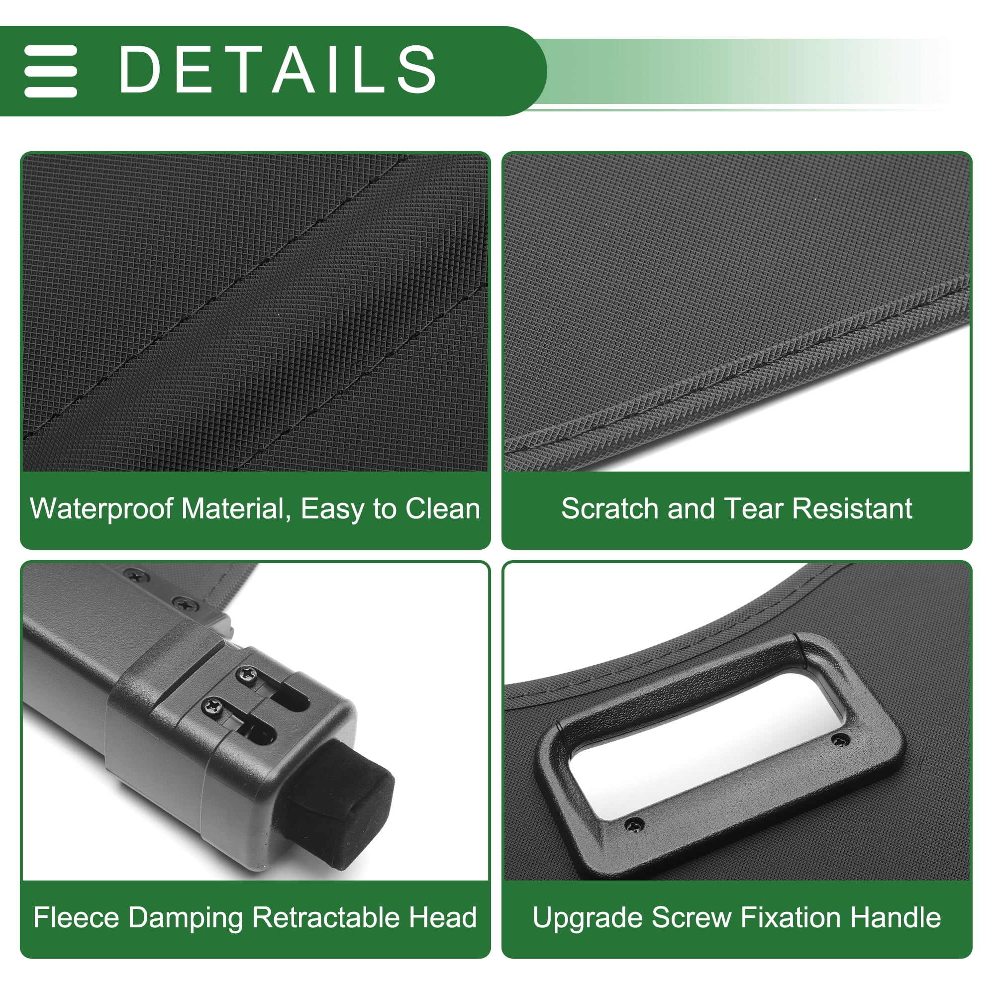 Unique Bargains Retractable Cargo Vehicle Cover Gloss Black for INFINITI QX50 2014-2017