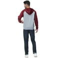 thumbnail image 6 of Weilanxin Men's Color Block Pullover Fleece Hoodie Casual Hooded Sweatshirts Tops Full Zip Jacket with Pocket Athletic Hoodies For Men Wine Red Contrast Light Grey S, 6 of 10