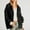 Black, variant on Women's Oversized Zip Up Hoodies Waffle Knit Jacket,Fashion Casual Loose Comfortable Zipper Solid Color Long Sleeve Outerwear with Pockets