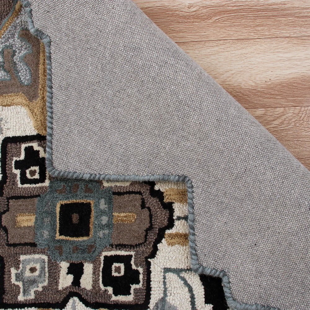 Ox Bay Selah 5' Star Gray/Mocha Southwestern Hand-Tufted Indoor Area Rug