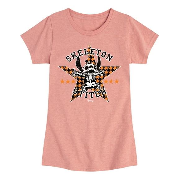Lilo & Stitch - Skeleton Stitch - Toddler And Youth Girls Short Sleeve Graphic T-Shirt