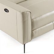 Divani Casa Eden Modern Metal and Leather Upholstered Sofa in Gray