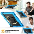 thumbnail image 3 of Case for Samsung Galaxy Tab S11 Ultra 2025 14.6 Inch with Screen Protector, 360 Degree Rotating Kickstand Hand Strap Heavy Duty Shockproof Cover with Shoulder Strap, Sky Blue, 3 of 7