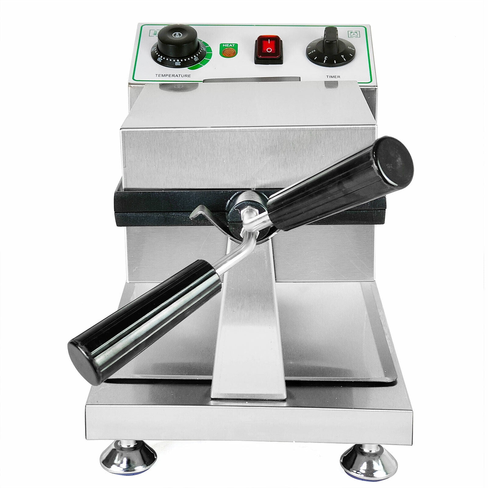 DENEST 1200W Commercial Electric Bubble Egg Cake Waffle Maker Baker Machine Silver