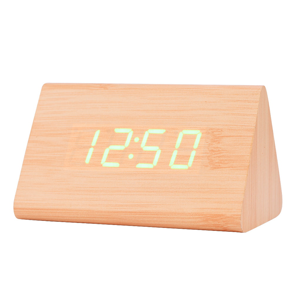 Gingko Cube Copper Effect Sound Activated Red LED Modern Click Alarm Clock Gift 