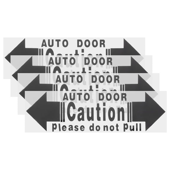 PAMINGONO 4Pcs Caution Automatic Door Sticker Black Vinyl Car Door Safety Label for Vehicle Use