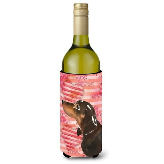 Black and Tan Dachshund Love Wine Bottle Beverge Insulator Hugger