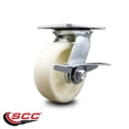 thumbnail image 2 of 6 Inch Heavy Duty Nylon Caster with Ball Bearing and Brake Service Caster, 2 of 2