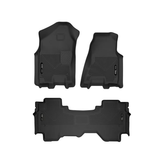 Husky Liners 53698 X-Act Contour Front & Second Row Floor Liners Black Fits 2019-2024 Dodge Ram 1500 Quad Cab