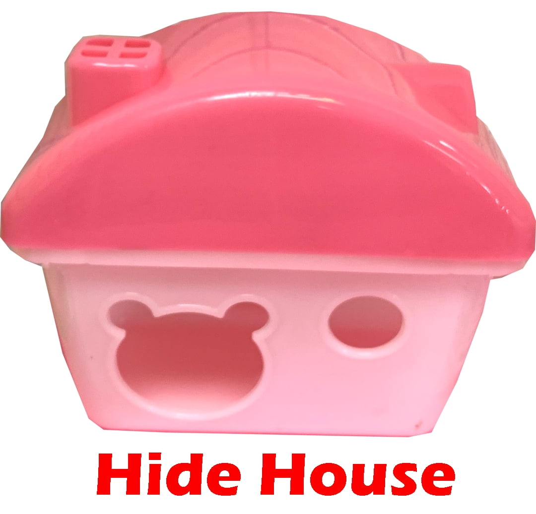 Pink X-LARGE Deluxe 5-Story Hamster Mansion Mouse Habitat Gerbil House Critters Mice Home Cage with Complete Set of Accessories Expandable and Customizable Crossover Tube Tunnel