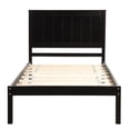 thumbnail image 4 of Leumius Twin Size Platform Bed Frame with Headboard, Wood Slat Support, No Box Spring Needed for Bedroom Guest Room Espresso, 4 of 7