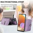 thumbnail image 4 of Phone Case for Samsung Galaxy A32 4G 6.4 inch Zipper Wallet Cover with Credit Card Holder Slot Shoulder Crossbody Strap Long Lanyard Leather Cell A 32 32A S32 G4 SM-A325M/DS Women Girls Purple, 4 of 7